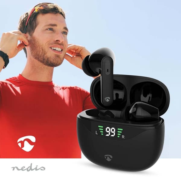 Fullt Trådlösa hörlurar | ANC (Active Noise Cancelling) | Bluetooth® | Maximal batteritid: 30 timmar | Tryck på Kontroll | Batteri hölje | Trådlöst la