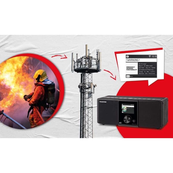 DIRA S21i+ EWF Multifunksjonell stereoradio DAB+ / FM / Internett / Bluetooth Svart