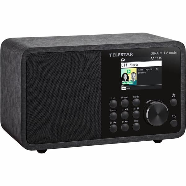 DIRA M 1 A Mobiili EWF Akkukäyttöinen mono monitoimiradio DAB+ / FM / Internet / Bluetooth Musta
