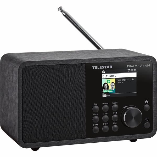 DIRA M 1 A Mobiili EWF Akkukäyttöinen mono monitoimiradio DAB+ / FM / Internet / Bluetooth Musta