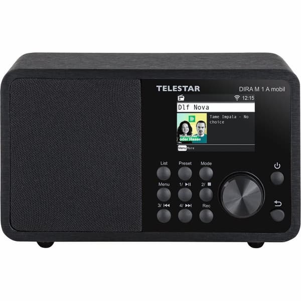 DIRA M 1 A Mobiili EWF Akkukäyttöinen mono monitoimiradio DAB+ / FM / Internet / Bluetooth Musta