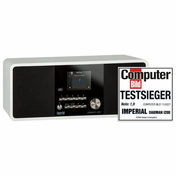 DABMAN i200 Monitoiminen stereoradio DAB+ / FM / Internet Valkoinen