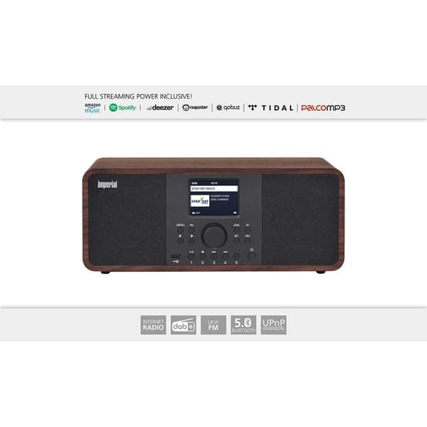 Imperial DABMAN i205 hybridi stereoradio DAB+ / FM / Internet / Bluetooth puun näköinen
