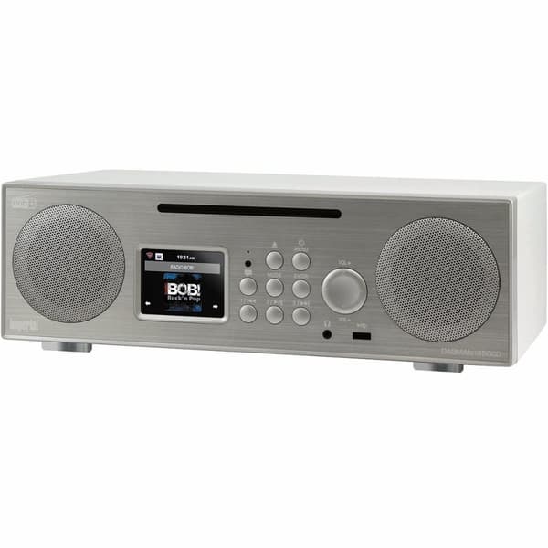 DABMAN i450 CD monitoiminen stereoradio DAB+ / FM / Internet / Bluetooth Valkoinen-hopea