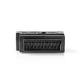Miniatyrbilde 3 av 4: SCART-adapter | SCART Hann | S-Video Female / 3x RCA Hunn | Nikkel belagt | Kan Veksles | ABS | Sort | 1 stk. | Boks