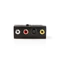 Miniatyrbilde 2 av 4: SCART-adapter | SCART Hann | S-Video Female / 3x RCA Hunn | Nikkel belagt | Kan Veksles | ABS | Sort | 1 stk. | Boks