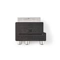 Miniatyrbilde 1 av 4: SCART-adapter | SCART Hann | S-Video Female / 3x RCA Hunn | Nikkel belagt | Kan Veksles | ABS | Sort | 1 stk. | Boks