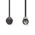 Miniatyrbillede 2 af 3: DIN Audio kabel | DIN 5-Pin Han | 3.5 mm Hanstik | Nikkelplateret | 1.00 m | Runde | PVC | Sort | Label