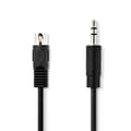 Miniatyrbillede 1 af 3: DIN Audio kabel | DIN 5-Pin Han | 3.5 mm Hanstik | Nikkelplateret | 1.00 m | Runde | PVC | Sort | Label