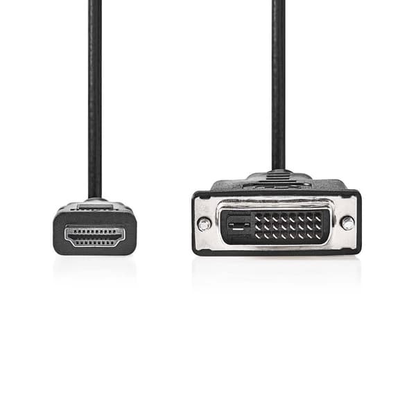 HDMI™ kabel | HDMI™ Stik | DVI-D 24 + 1-pin han | 1080p | Nikkelplateret | 3.00 m | Lige | PVC | Sort | Label