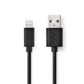 Miniatyrbild 3 av 4: Lightning Kabel | USB 2.0 | Apple Lightning, 8-stifts | USB-A Hane | 480 Mbps | Nickelplaterad | 1.00 m | Rund | PVC | Svart | Label