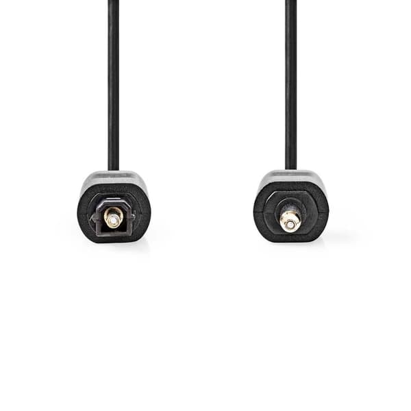 Optisk lydkabel | TosLink Han | Mini-Toslink | 1.00 m | Rund | PVC | Sort | Label