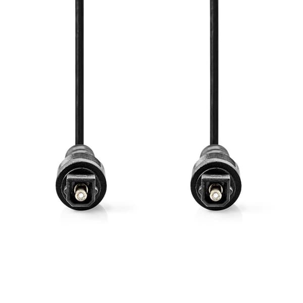 Optisk lydkabel | TosLink Male | TosLink Male | 1.00 m | Runde | PVC | Sort | Label