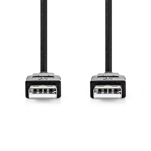 USB-kabel | USB 2.0 | USB-A Hane | USB-A Hane | 480 Mbps | Nickelplaterad | 1.00 m | Rund | PVC | Svart | Label