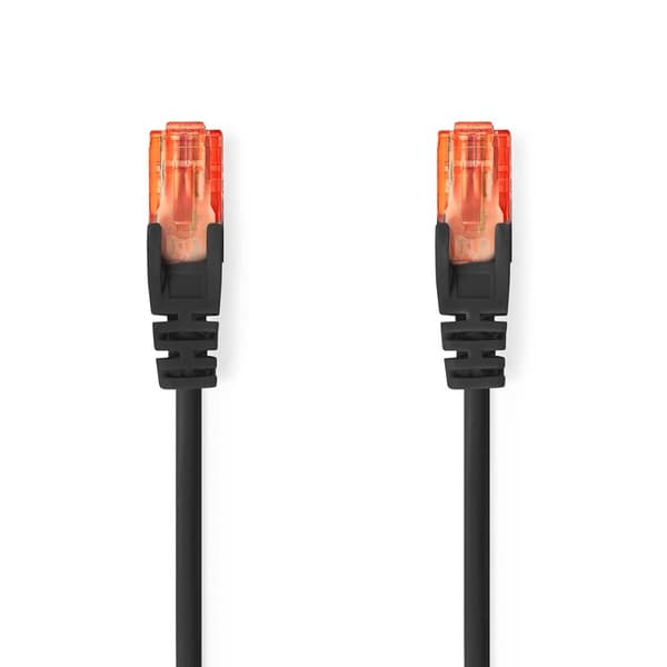 CAT6 Nettverkskabel | RJ45 Han | RJ45 Han | U/UTP | 30.0 m | Rund | PVC | Sort | Label