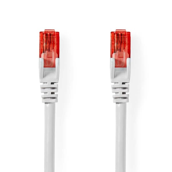 Kat 6 kabel | RJ45 Han | RJ45 Han | U/UTP | 15.0 m | Runde | PVC | Hvid | Label