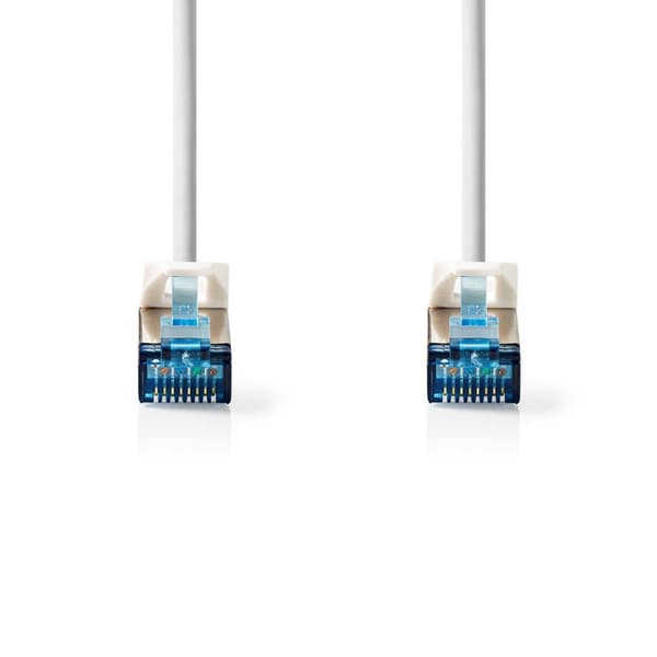 CAT6a nätverkskabel | S/FTP | RJ45 hane | RJ45 hane | 0.25 m | Snagless | Rund | LSZH | Vit | Label