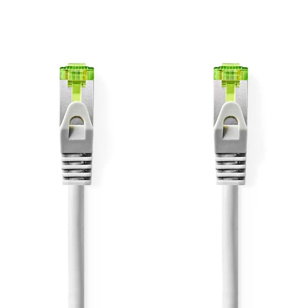 CAT7 verkkokaapeli | S/FTP | RJ45 uros | RJ45 uros | 1.00 m | Snagless | Pyöreä | LSZH | Harmaa | Label