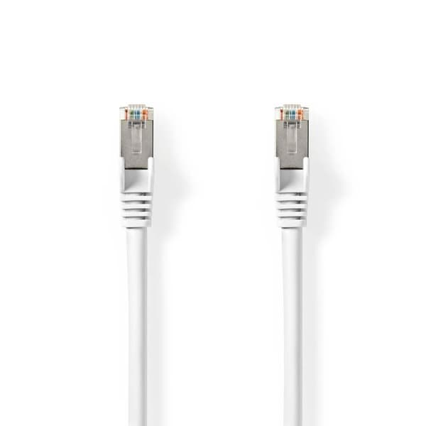 Cat 8.1 verkkokaapeli | S/FTP | RJ45 uros | RJ45 uros | 0.50 m | Pyöreä | LSZH | Valkoinen | Label