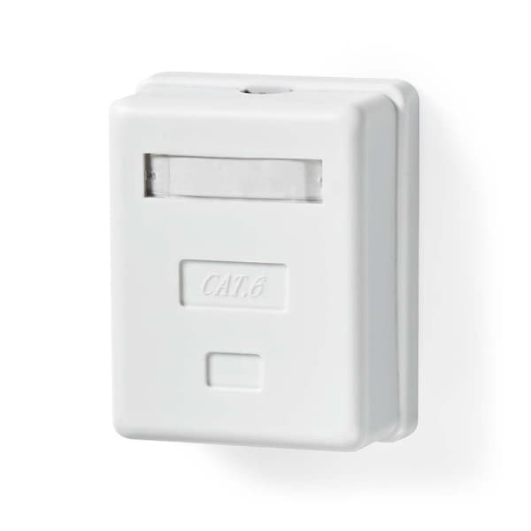 Nettverksveggboks | På veggen | 1-Port port(s) | STP CAT6 | Rett | Hunn | Gull belagt | PVC | Hvit | Boks