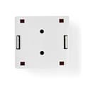 Miniatyrbilde 3 av 7: Nettverksveggboks | På veggen | 2-Port port(s) | UTP CAT6 | Rett | Hunn | Gull belagt | PVC | Hvit | Boks
