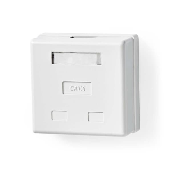 Nettverksveggboks | På veggen | 2-Port port(s) | UTP CAT6 | Rett | Hunn | Gull belagt | PVC | Hvit | Boks