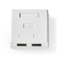 Miniatyrbilde 1 av 7: Nettverksveggboks | På veggen | 2-Port port(s) | UTP CAT6 | Rett | Hunn | Gull belagt | PVC | Hvit | Boks