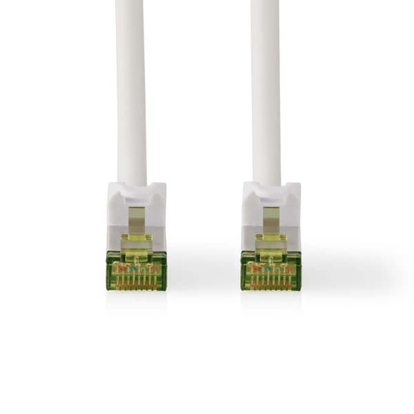 CAT7 nettverkskabel | S/FTP | RJ45 Han | RJ45 Han | 3.00 m | Snagless | Rund | LSZH | Hvit | Label