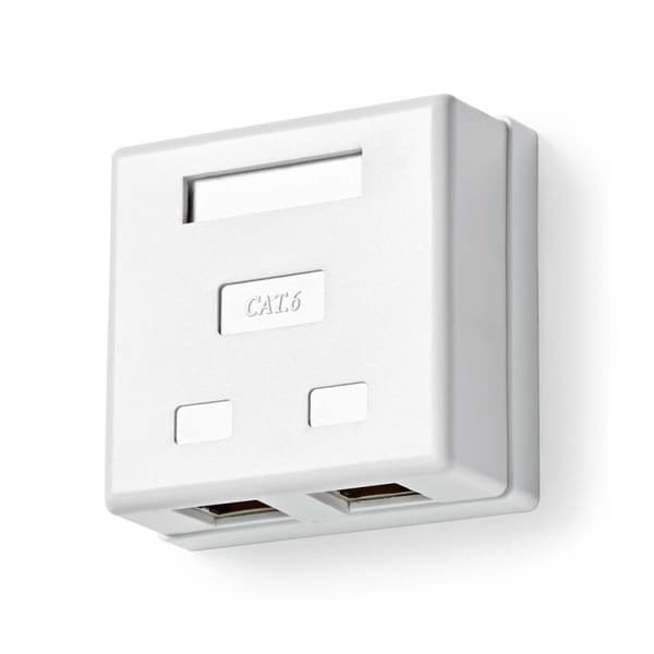 Netværksvægboks | På væggen | 2-Port port(s) | STP CAT6 | Lige | Hun | Guldplateret | PVC | Hvid | Box