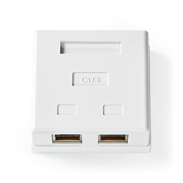 Netværksvægboks | På væggen | 2-Port port(s) | STP CAT6 | Lige | Hun | Guldplateret | PVC | Hvid | Box