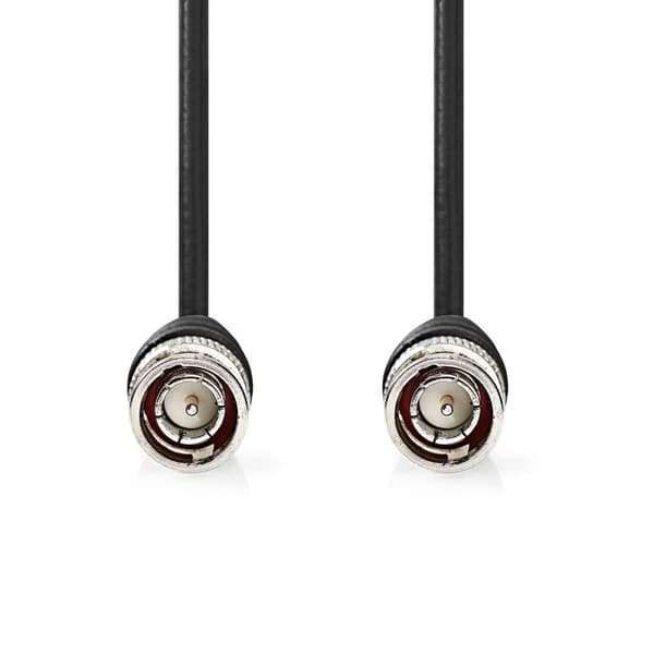 BNC Video Cable | BNC Han | BNC Han | Nikkel belagt | 75 Ohm | 1.00 m | Rund | PVC | Sort | Label
