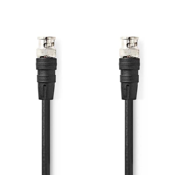 BNC Video Cable | BNC Han | BNC Han | Nikkel belagt | 75 Ohm | 1.00 m | Rund | PVC | Sort | Label