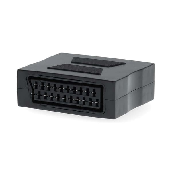 SCART-adapter | SCART Hunn | SCART Hunn | Nikkel belagt | Rett | ABS | Sort | 1 stk. | Boks