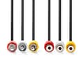 Miniatyrbild 2 av 2: Komposit videokabel | 3x RCA Hane | 3x RCA Hona | Nickelplaterad | 480p | 2.00 m | Rund | PVC | Svart | Label