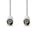 Miniatyrbillede 2 af 3: Satellit & Antennekabel | F Han Quick | F Han Quick | Nikkelplateret | 75 Ohm | Dobbelt afskærmet | 3.00 m | Runde | PVC | Hvid | Label