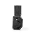 Miniatyrbilde 4 av 5: Extension Plug | IEC-320-C13 | IEC-320-C14 | Vinklet Venstre | Nikkel belagt | PVC | Sort | Boks | 1 stk.