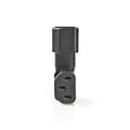 Miniatyrbilde 2 av 5: Extension Plug | IEC-320-C13 | IEC-320-C14 | Vinklet Venstre | Nikkel belagt | PVC | Sort | Boks | 1 stk.