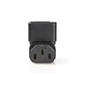 Pikkukuva 3 / 4: Laajennus Plug | IEC-320-C13 | IEC-320-C14 | Kulma, 90 ° | Niklattu | PVC | Musta | Laatikko | 1 kpl