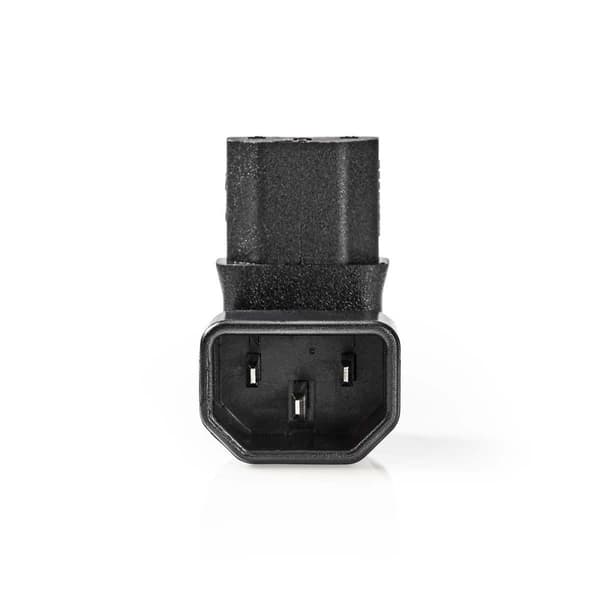 Laajennus Plug | IEC-320-C13 | IEC-320-C14 | Kulma, 90 ° | Niklattu | PVC | Musta | Laatikko | 1 kpl
