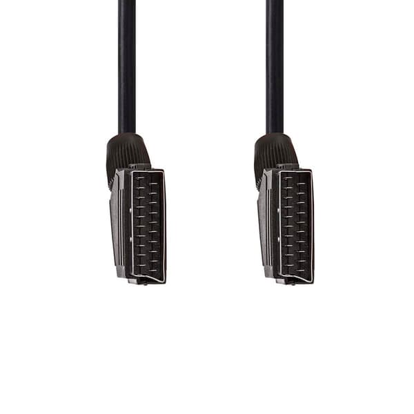 SCART-kabel | SCART Hann | SCART Hann | Nikkel belagt | 480p | 1.50 m | Rund | PVC | Sort | Label