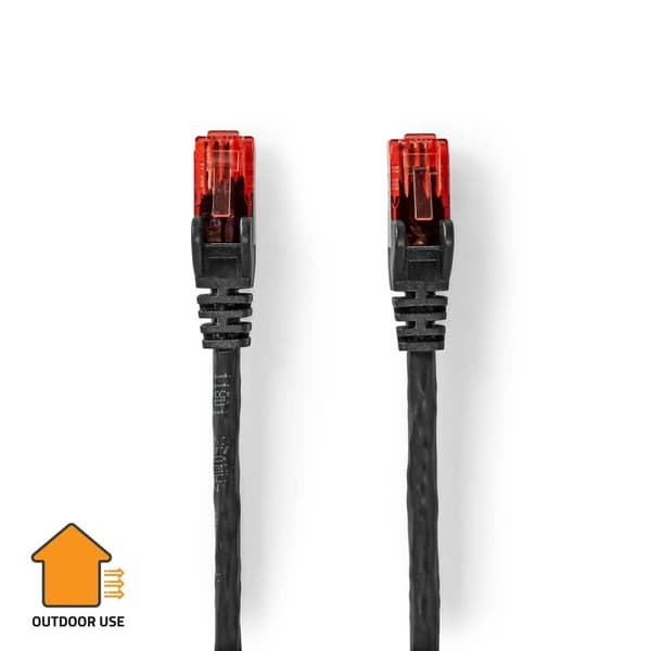CAT6 Nettverkskabel | RJ45 Han | RJ45 Han | U/UTP | 75.0 m | Utendørs | Rund | PE | Sort | Label