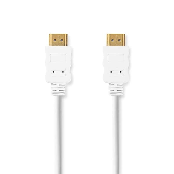 High Speed ​​HDMI ™ kabel med Ethernet | HDMI™ Stik | HDMI™ Stik | 4K@60Hz | ARC | 18 Gbps | 2.00 m | Runde | PVC | Hvid | Label