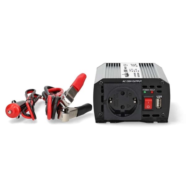 Power Inverter Modifisert sinusbølge | Inngangsspenning: 12 V DC | Enhetens strømuttak: Type F (CEE 7/3) / USB-A | 230 V AC 50 Hz | 300 W | Topp effek