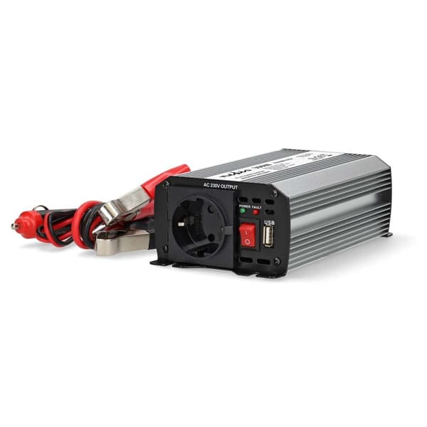 Power Inverter Modifisert sinusbølge | Inngangsspenning: 12 V DC | Enhetens strømuttak: Type F (CEE 7/3) / USB-A | 230 V AC 50 Hz | 300 W | Topp effek