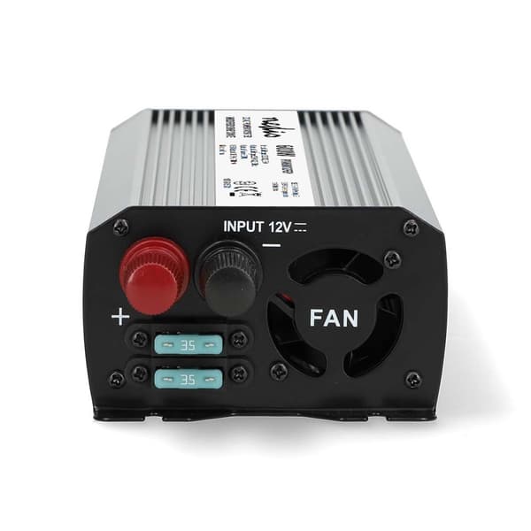 Invertteri Muunnettu Siniaalto | Tulojännite: 12 V DC | Laitteen lähtövirran liittimet: Type F (CEE 7/3) / USB-A | 230 V AC 50 Hz | 600 W | Lähtöliitä
