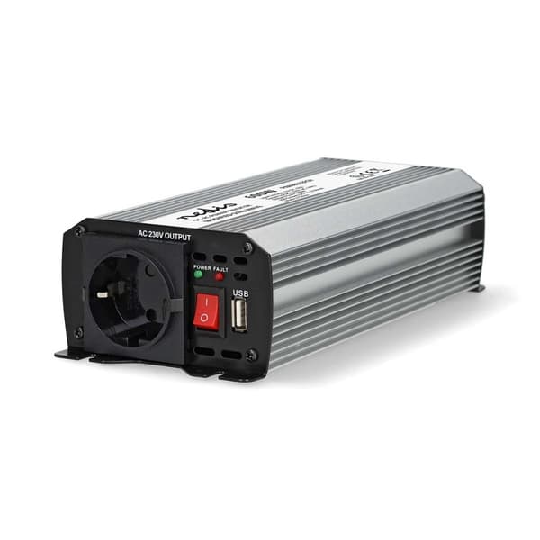 Invertteri Muunnettu Siniaalto | Tulojännite: 12 V DC | Laitteen lähtövirran liittimet: Type F (CEE 7/3) / USB-A | 230 V AC 50 Hz | 600 W | Lähtöliitä