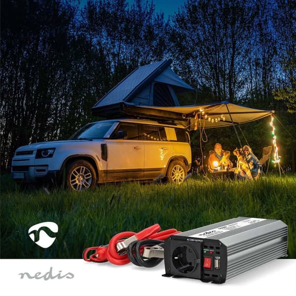 Invertteri Muunnettu Siniaalto | Tulojännite: 12 V DC | Laitteen lähtövirran liittimet: Type F (CEE 7/3) / USB-A | 230 V AC 50 Hz | 600 W | Lähtöliitä