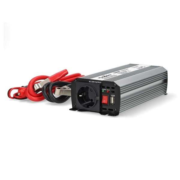 Power Inverter Modificeret sinus | Indgangsspænding: 12 V DC | Enhedens strømudgangsforbindelse: Type F (CEE 7/3) / USB-A | 230 V AC 50 Hz | 600 W | P