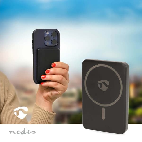 Power Bank | 5000 mAh | Trådløs lading | 1.67 / 2.22 / 3.0 A | Antall utganger: 1 | Utgangstilkobling: 1x USB-C™ | Inngangstilkobling: 1x USB-C™ | PD3
