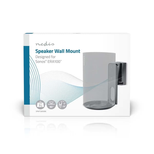Speaker Mount | Kompatibel med: Sonos® Era100 | Væg | 3 kg | Swivel / Tilt | Vipbar | Kan drejes | ABS / Metal | Sort